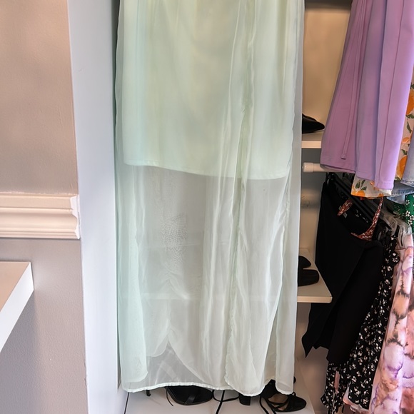 VERO MODA mint dress, sheer finishing to bottom half - Picture 5 of 6